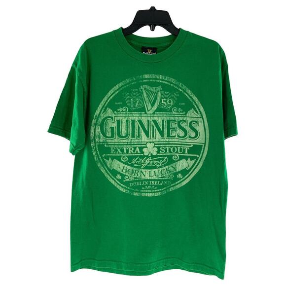 Guinness Extra Stout T-Shirt Mens L Short Sleeve Graphic Spell Out Pullover Tee - Picture 1 of 6